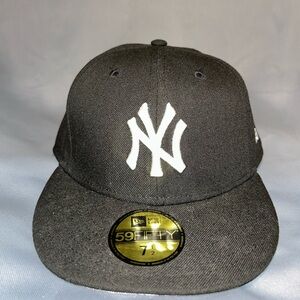 New Era Black 59FIFTY Cap with White Logo